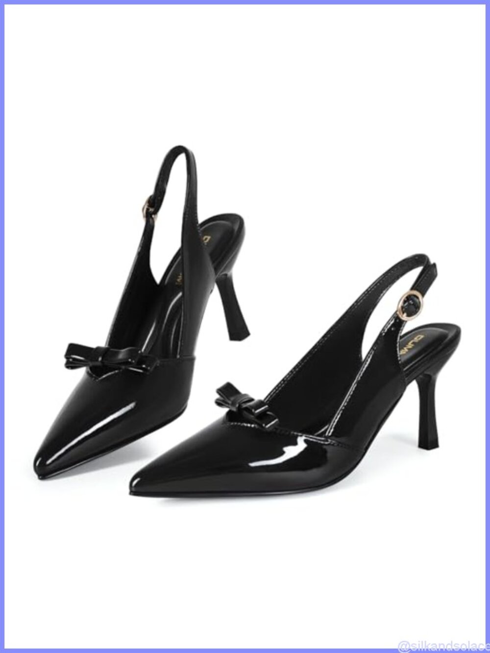 Slingback Kitten Heels Pointed Toe Pumps 3 Inch Office Wedding Dress Shoes